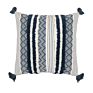 Boho Farmhouse Decorative Fall Blue Throw Pillow Covers 18X18 Customized Cotton Jacquard Tufted Pillow Cover