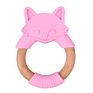 Bpa Free Animal Shape Silicone Chew Toy Baby Teething Ring Silicone and Wooden Baby Teether