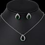 Bridesmaid Wedding Jewelry Sets 2Pcs Water Drop Zircon Pendant Necklaces Stud Earrings Bridal Party Set