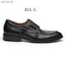 Brown Oxfords Men's Formal Leather Dress Shoes Slip-On Design Classic Genuine Office Monk Strap Shoes