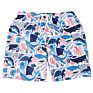 Cartoon White Cute Mens Boys Swim Shorts with Mesh Liner