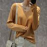 Casual Long Sleeve Pullover V-Neck Machine Knit Sweaters for Women