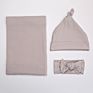 C'dear 3 Packs Swaddle Infant Baby 100% Cotton Jersey Swaddle Wrap Sets with Baby Hat & Headband Accept Customized