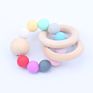 C'dear Multi-Colored Comprehensive Wood Educational Children Shaking Baby Rattle and Teether Giftset, Teething Ring//