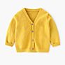 Children Merino Wool Solid Warm Sweater Baby V Neck Knitted Cardigan