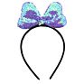 Children's Festival Headband,Double Sided Sequins Bow Girls Hair Band