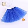 Children's Puffy Skirts Kid Girl Mini Fluffy Tutu Performance Dress Stars Dot Sparkle Print Mesh Skirt Accessories