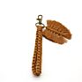 Christmas Gift Macrame Keychain Handcrafted Boho Accessories Wristlet Macrame Leaf Keyring for Purse Keys