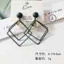 Clarmer Spring Design Korean Jewelry Geometric Enamel Acrylic Resin Pendant Earrings for Women