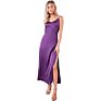 Classic Pink Green Golden Purple Long Slip Dress V-Neck Woman Girls Ladies Elegant Cool Soft Maxi Slip Dress