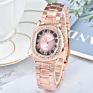 Classic Square Roman Surface Steel Band Watch Manufacturers Direct Sales Men and Women Rose Gold Watches