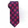 Classic Ties Mens Orange Plaid Microfiber Woven Tie Check Necktie