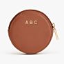 Coin Bag Customize Zip around round Leather Pocket Coin Purse