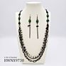 Coloful Crystal Beaded Vintage Antique Bronze Womens Tassel Multilayer Necklace Set