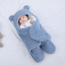Cotton Lamb Cashmere Comforter Super Soft Baby Wrap Swaddle Blanket Baby Sleeping Bag Newborn Organic