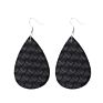 Creative Handmade Light Weight Flower Print Teardrop Earrings Leather Earrings for Women Party Wedding Jewelry