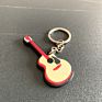 Creative Mini Musical Instrument Keychain Cute Silicone Guitar Piano Saxophone Key Chain Backpack Car Ornament Musician Jewelry