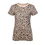 Customized Crew Neck Short Sleeve Leopard Women T Shirt Top