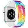 Customized Tie Dye Printed Smart Rubber Strap Flower Stripe Leopard Print Silicone Watch Band Strap for Apple Iwatch Se 6