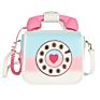 Cute Telephone Pu Leather Mini Purses Crossbody Bag Lady Shoulder Messenger Bag