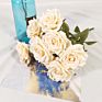 D-Rb002 Novel Design Autumn Dusty Rust Blue Silk Rose Artificial Flowers Bouquet for Wedding Home Decoration