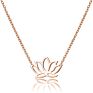 Dainty Lotus Shape Sterling Silver Yoga Pendant Necklace for Women