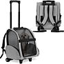 Deluxe Pet Carriers Backpack Heavy Duty Dog Cats Travel Rolling Carrier with Double Wheels