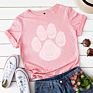 Dog Paw Tshirt Fingerprint Women Tee Shirts Short Sleeve T-Shirts