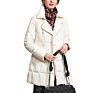 down Jacket Thick Elegant Tie Belt Waist Solid Color Women down Coat