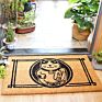 Dropshipping Half round Black Border Coco Doormat Heavy Duty Doormat Rubber-Backed Natural Coir Doormat