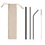 Eeo-Friendly Reusable Drinking Straws Set with Bag Customized Logo 304 Stainless Steel Metal Straw