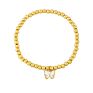 Elastic Gold Plated Copper Beads Stretch Bracelet Enamel Butterfly Charm Bracelet