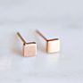 Emanco Small Studs Stainless Steel Earrings Square Shape Minimalist Jewelry