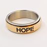 Emotional Hope Women Jewelry Modern Revolving Men Circlet Logo Excellent Stainless Steel Ring B9