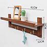 Entryway Wall Mounted Wooden Hanging Shelf with 4 Key Hooks