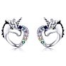 European and America Sell Children's Accessories Unicorn Cat Love-Heart Rainbow Earrings