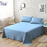European Style Solid Color 100% Wash Cotton Flat Bed Sheets