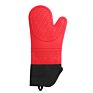 Extra Long Oven Mitts and Pot Holders Sets Heat Resistant Silicone Oven Mittens with Mini Oven Gloves and Pads Potholders