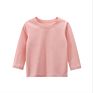 Fall Solid Cnady Color Child 100% Cotton Clothes Long Sleeve Girls Boy's T-Shirts Blouses Childrenwear