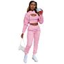 Fall Solid Color 3 Piece Sweatsuit Women Drawstring Hoodie Vest Sweat Pants Three Pcs Outfits Lady Joggers