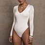 Fall Woman Clothing V Neckline Women Bodysuit Long Sleeve Bodysuit for Women