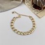 Finetoo Luxury Gold Cuban Link Chain Bracelet Gold Plated Punk Style Chunky Charm Bracelets for Women