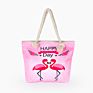 Flamingo Printed Casual Bag Women Canvas Beach Bags Stylish Female Single Shoulder Handbags Ladies Tote