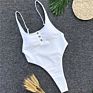 Foreign Trade One-Piece Swimsuit Ladies Button Solid Color Bikini