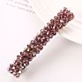 Four Row Diamond Fishing Line Braided One Word Clip Spring Rhinestone Ladies Hairpin