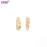 Foxi Korean Jewelry 18K Huggies Hoop Earring Women Gold Earrings Cz Stone Korean Earrings for Women