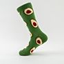Free Sample Food Pizza Avocado Series Colorful Crew Combed Cotton Dress Men's Socks