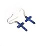 Gemstone Cross Earring Silver Hook Red Aventurine Sodalite Green Aventurine Rose Quartz Yellow Jade Blue Lace Agate