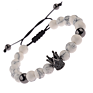8mm white turquoise Crown Zircon Beads Bracelet