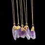 Gold Chain Quartz Necklace Crystal Chakra Rock Necklace Pendant Colorful Rainbow Natural Stone Necklace